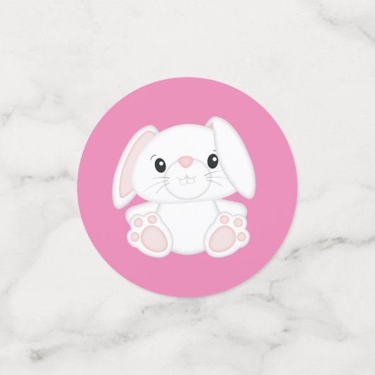 Bunny Rabbit Baby Dusche Pink Konfetti (Klein Vorderseite)