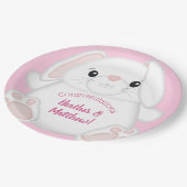 Bunny Rabbit Baby Dusche Pink Pappteller (Schrägansicht)