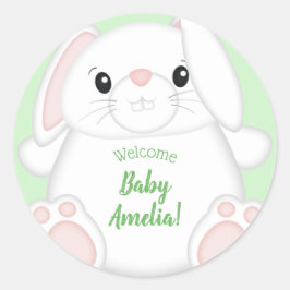 Bunny Rabbit Baby Dusche Runder Aufkleber