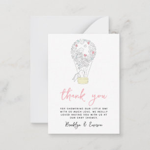 Bunny Rabbit Baby Dusche Vielen Dank Mitteilungskarte