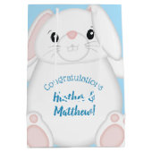 Bunny Rabbit Baby Dusche Woodland Mittlere Geschenktüte (Rückseite)