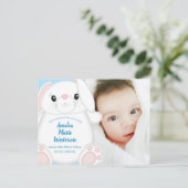 Bunny Rabbit Baby Dusche Woodland Postkarte (Stehend Vorderseite)
