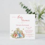 Bunny Rabbit Baby Shower Einladung (Stehend Vorderseite)