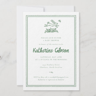 Bunny Rabbit Baby Shower Invitation Einladung