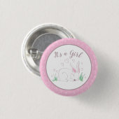 Bunny Rabbit Baby Shower Woodland Tiere Button (Vorne & Hinten)