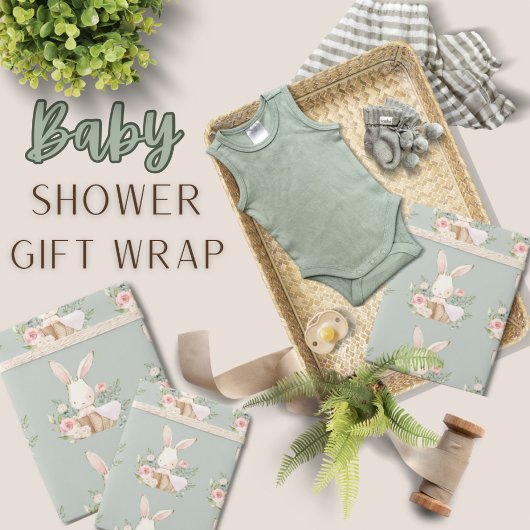 Bunny Rabbit Baby Showpapier Geschenkpapier