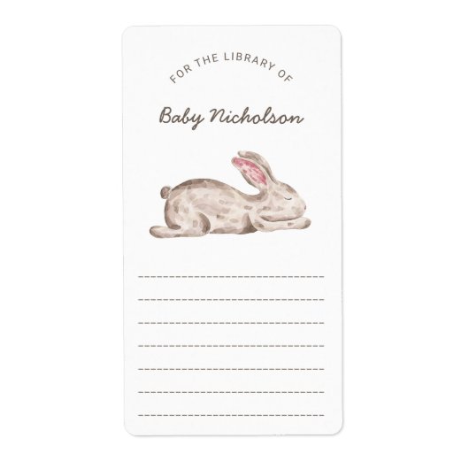 Bunny Rabbit Babyduschbibliothek Buchzeichen (Vorne)