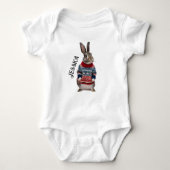 Bunny Rabbit Babytop-Hütten personalisiert Baby Strampler (Vorderseite)