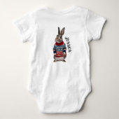 Bunny Rabbit Babytop-Hütten personalisiert Baby Strampler (Rückseite)