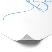 Bunny Rabbit Balloon Blue Baby Boy Dusche Willkomm Poster (Ecke)