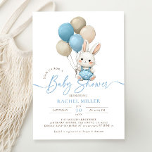 Bunny Rabbit Balloons Blue Boy Baby Dusche