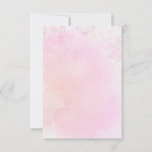 Bunny Rabbit Balloons Pink Girl Baby Dusche Dankeskarte (Rückseite)