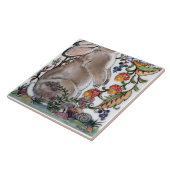 Bunny Rabbit Bird Hübscher Blumenmoor Fliese (Seite)