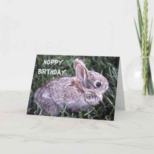 Bunny Rabbit Birthday Card Karte (Vorderseite)