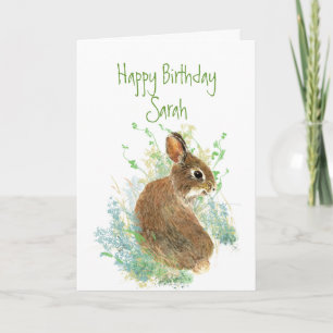 Bunny Rabbit Birthday Individuelle Name Animal Karte