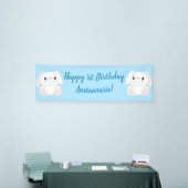 Bunny Rabbit Birthday Party Blue Banner (Messeveranstaltung)