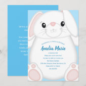 Bunny Rabbit Birthday Party Blue Einladung (Vorne/Hinten)