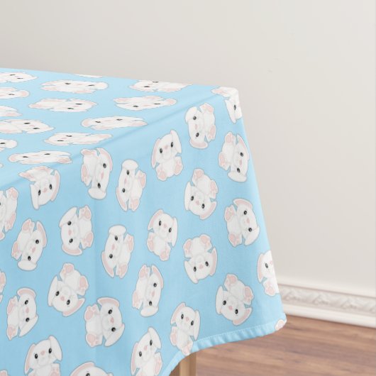 Bunny Rabbit Birthday Party Blue Tischdecke (Beispiel)