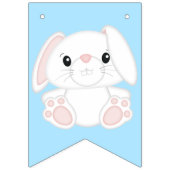 Bunny Rabbit Birthday Party Blue Wimpelkette (Erste Fahne)