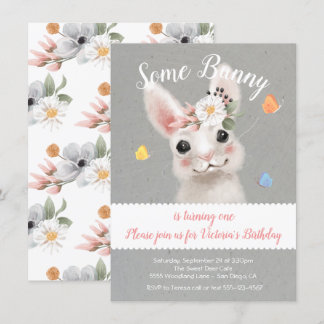 Bunny Rabbit Birthday Party Einladung