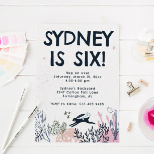 Bunny Rabbit Birthday Party Einladung