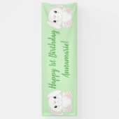 Bunny Rabbit Birthday Party Grün Banner (Vertikal)