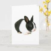 Bunny Rabbit Black & White Karte (Gelbe Blume)