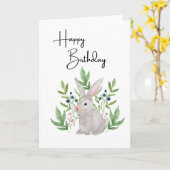 Bunny Rabbit Blank Happy Birthday Grußkarte Karte (Gelbe Blume)