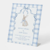 Bunny Rabbit Blue Baby Dusche Guessing Jar Sockelschild (Vorderseite)