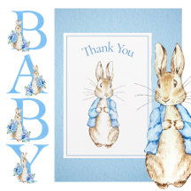 Bunny Rabbit Blue Baby Dusche Vielen Dank