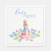 Bunny Rabbit Blue Baby Liebe Baby Dusche Serviette (Vorderseite)