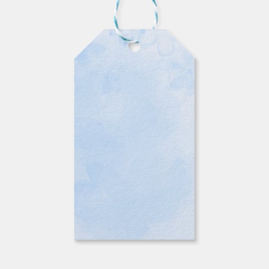 Bunny Rabbit Blue Balloons Boy Baby Dusche Geschenkanhänger (Rückseite)