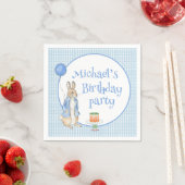 Bunny Rabbit Blue Birthday Party Serviette (Beispiel)