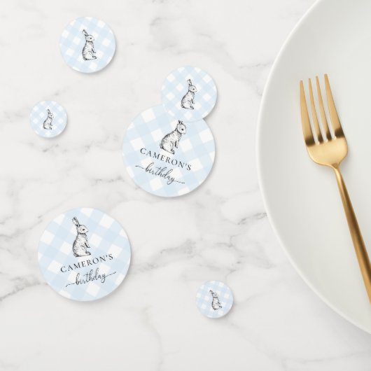 Bunny Rabbit Blue Gingham Table Confetti Konfetti (Gruppe)