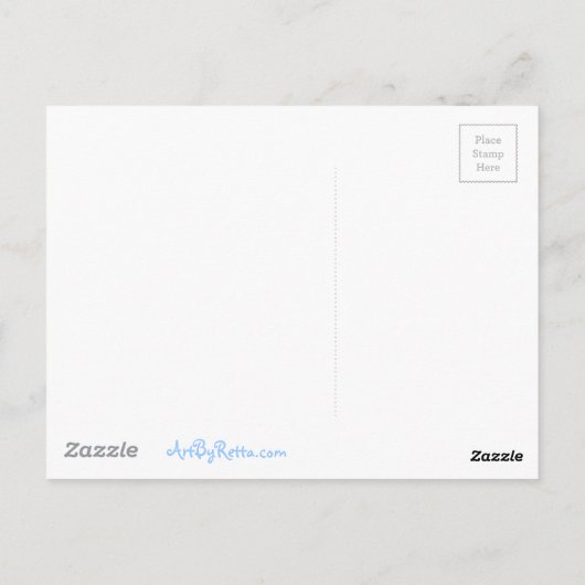 Bunny Rabbit & Blume Night Dreaming Postkarte (Rückseite)