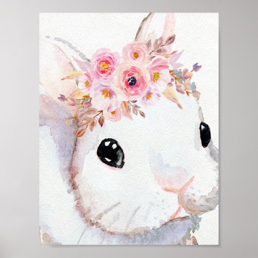 Bunny Rabbit Boho Chic Kinderzimmer Holzlandkunst  Poster (Vorne)
