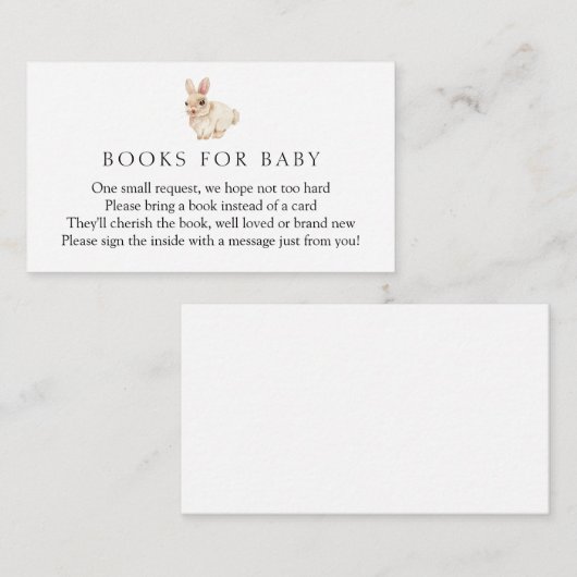 Bunny Rabbit Books für Babyverpackungskarte Begleitkarte (Vorne/Hinten)