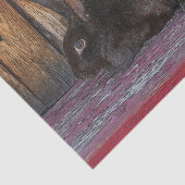 Bunny Rabbit Brown Wood Gran Oster Seidenpapier (Ausschnitt)