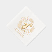 Bunny Rabbit Butterfly Floral Wreath Happy Oaster Servietten Mit Folie (Rechts)