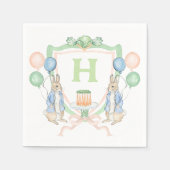 Bunny Rabbit Carrot Monogram Napkin Serviette (Vorderseite)