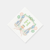 Bunny Rabbit Carrot Monogram Napkin Serviette (Ecke)