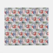 Bunny Rabbit Christmas Fleecedecke (Vorderseite (Horizontal))