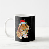 Bunny Rabbit Christmas Lights Santa Hat Funny Xmas Kaffeetasse (Links)