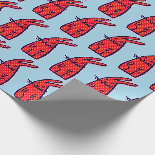 BUNNY RABBIT CHRISTMAS ODER BIRTHDAY WRAPPING PAPE GESCHENKPAPIER (Ecke)