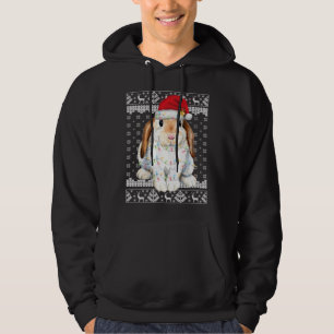 Bunny Rabbit Christmas Ugly Sweater Funny Xmas Tre Hoodie