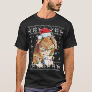 Bunny Rabbit Christmas Ugly Sweater Funny Xmas Tre T-Shirt