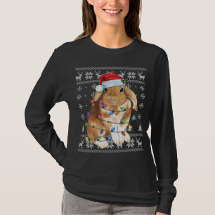 Bunny Rabbit Christmas Ugly Sweater Funny Xmas Tre T-Shirt