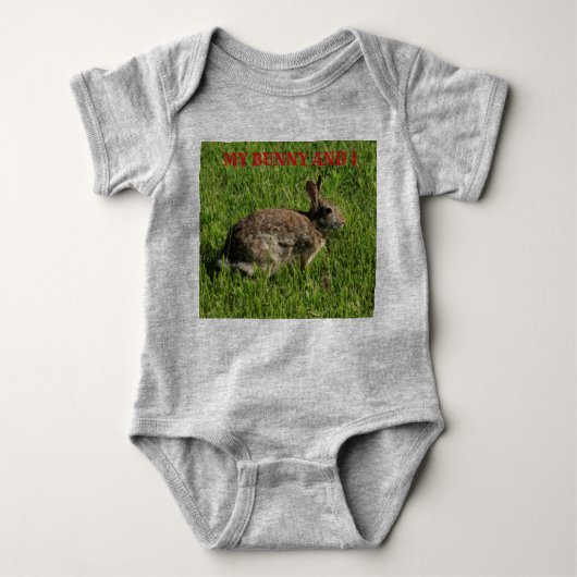 Bunny Rabbit Closeup Baby Body Anzug Baby Strampler (Vorderseite)