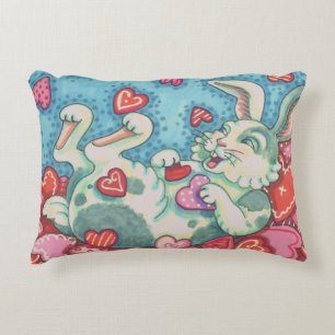 BUNNY RABBIT & COLORFUL HERZEN REGENWERTE DEKOKISSEN