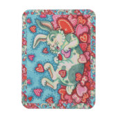 BUNNY RABBIT & COLORFUL HERZEN REGENWERTE MAGNET (Vertikal)